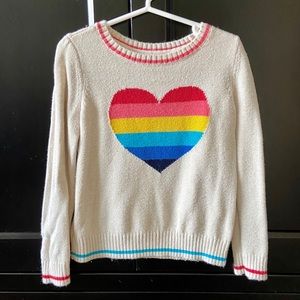 Rainbow Heart Girls Gap Sweater